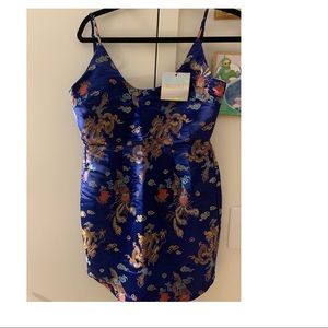 Mini Satin Blue Dress